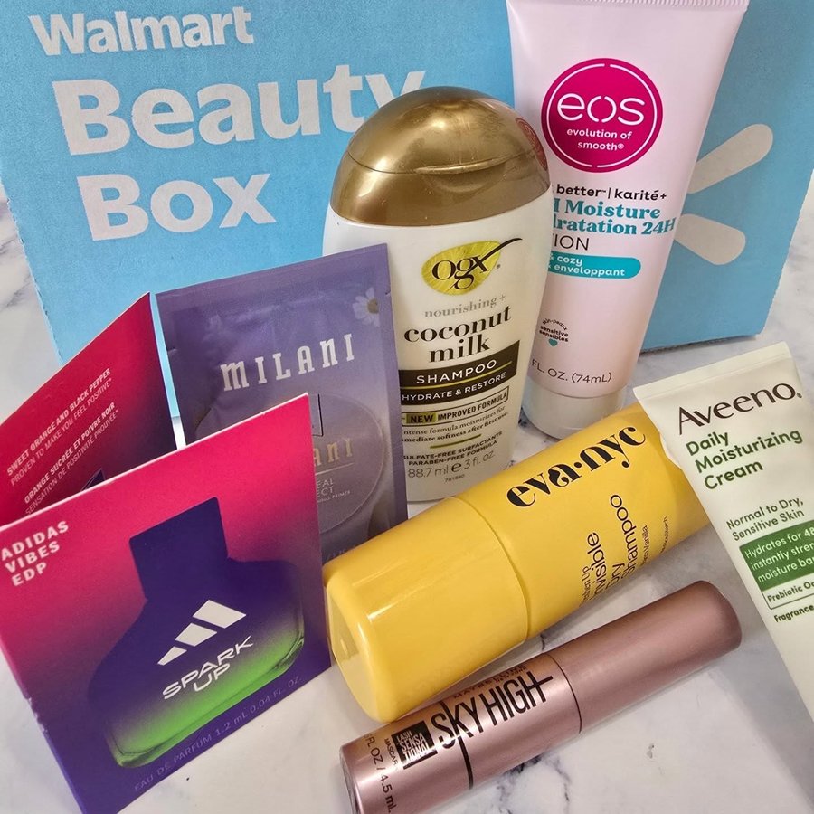Instagram post by @iceeresults for OGX Beauty. Caption reads: Perfect Fall Beauty Haul
#WalmartBeautyBox....