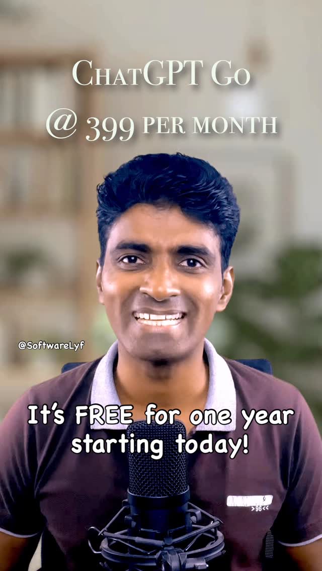 Instagram post by @softwarelyf for OpenAI. Caption reads: Limited time offer by OpenAI. Avail it right now!....