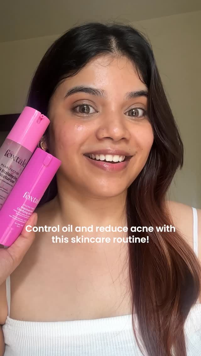 Instagram post by @wandharegayatri for Foxtale. Caption reads: This skincare routine saved my skin....