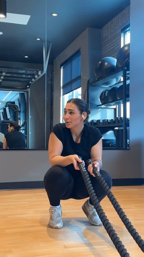 Instagram post by @michobabyy for Bye Bye Blemish. Caption reads: [...] workout, I refresh my skin with....