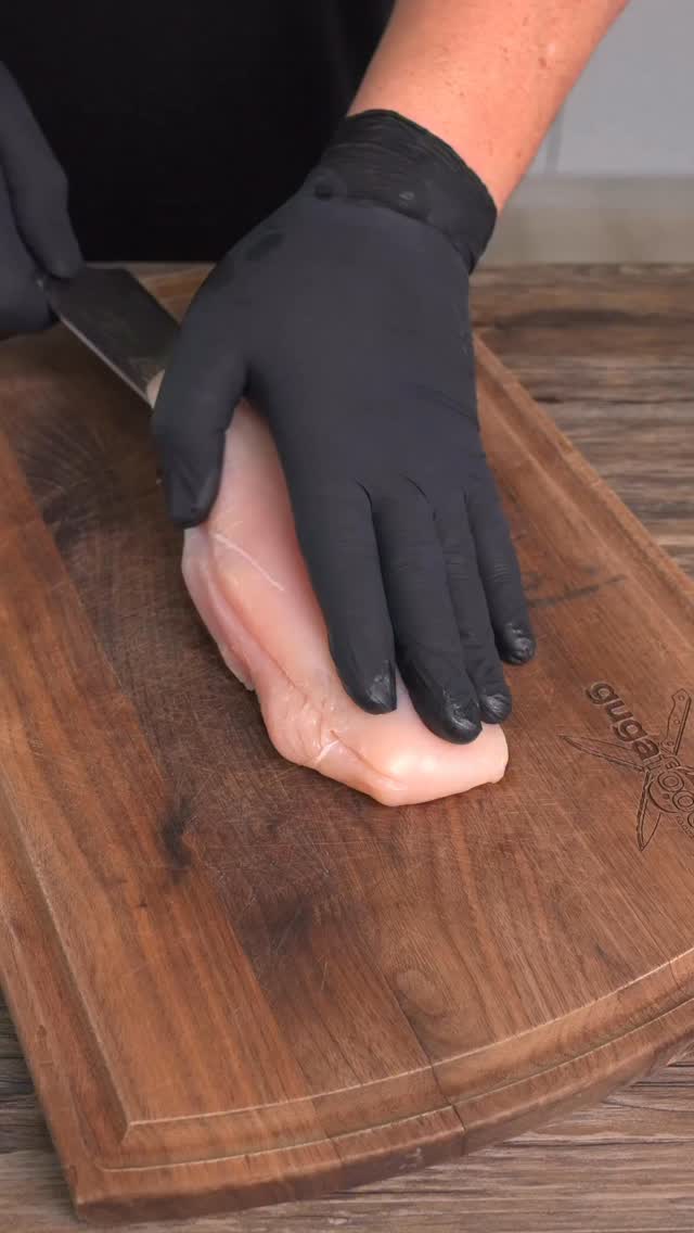 Instagram post by @gugafoods for Dalstrong. Caption reads: Butter Chicken Breast!.