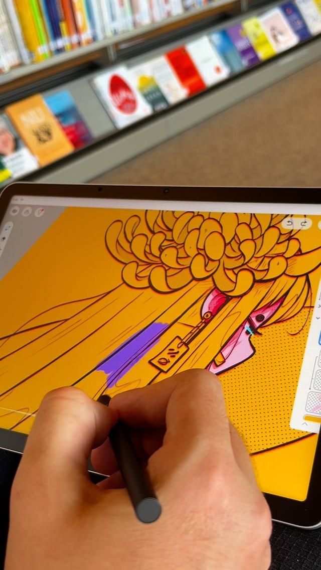 Instagram post by @chip.illus for Wacom. Caption reads: Wacom Movinkpad ⭐️
.
Sometimes the creativity....