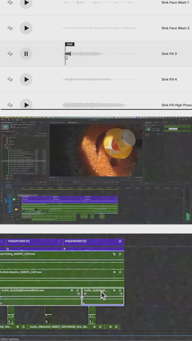 Instagram post by @standardstoryco for Audiio. Caption reads: Sound design speed-run with @helloaudiio 🐤💨 Get....