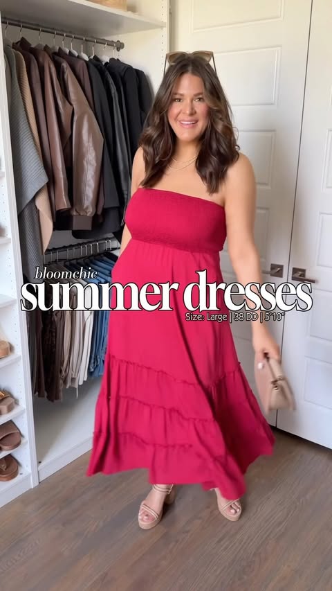 Instagram post by @itsnicoleweisman for BloomChic. Caption reads: [...] and plus size friendly dresses from....