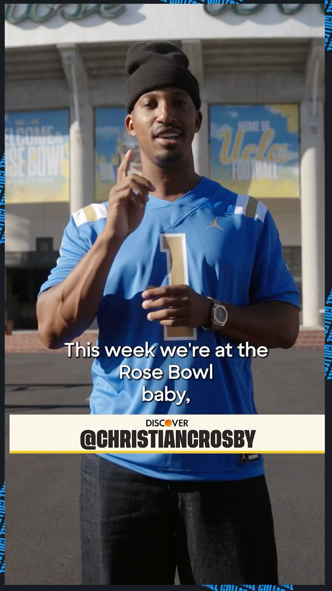 Instagram post by @christiancrosby for Discover. Caption reads: Lights! Camera! Action! “Big Ten Goes West” is....
