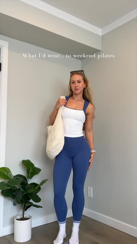 Instagram post by @kathrynm_fit for Ptula. Caption reads: What I’d wear, @ptulaactive sport edition 🤩....