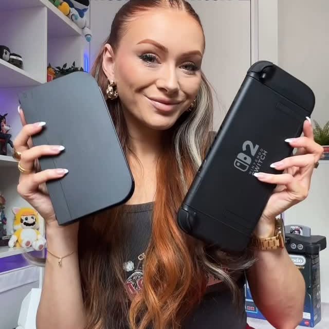 Instagram post by @elzthewitch for Nintendo. Caption reads: unboxing the Nintendo Switch 2!! 😲🎮❤️

thank you....