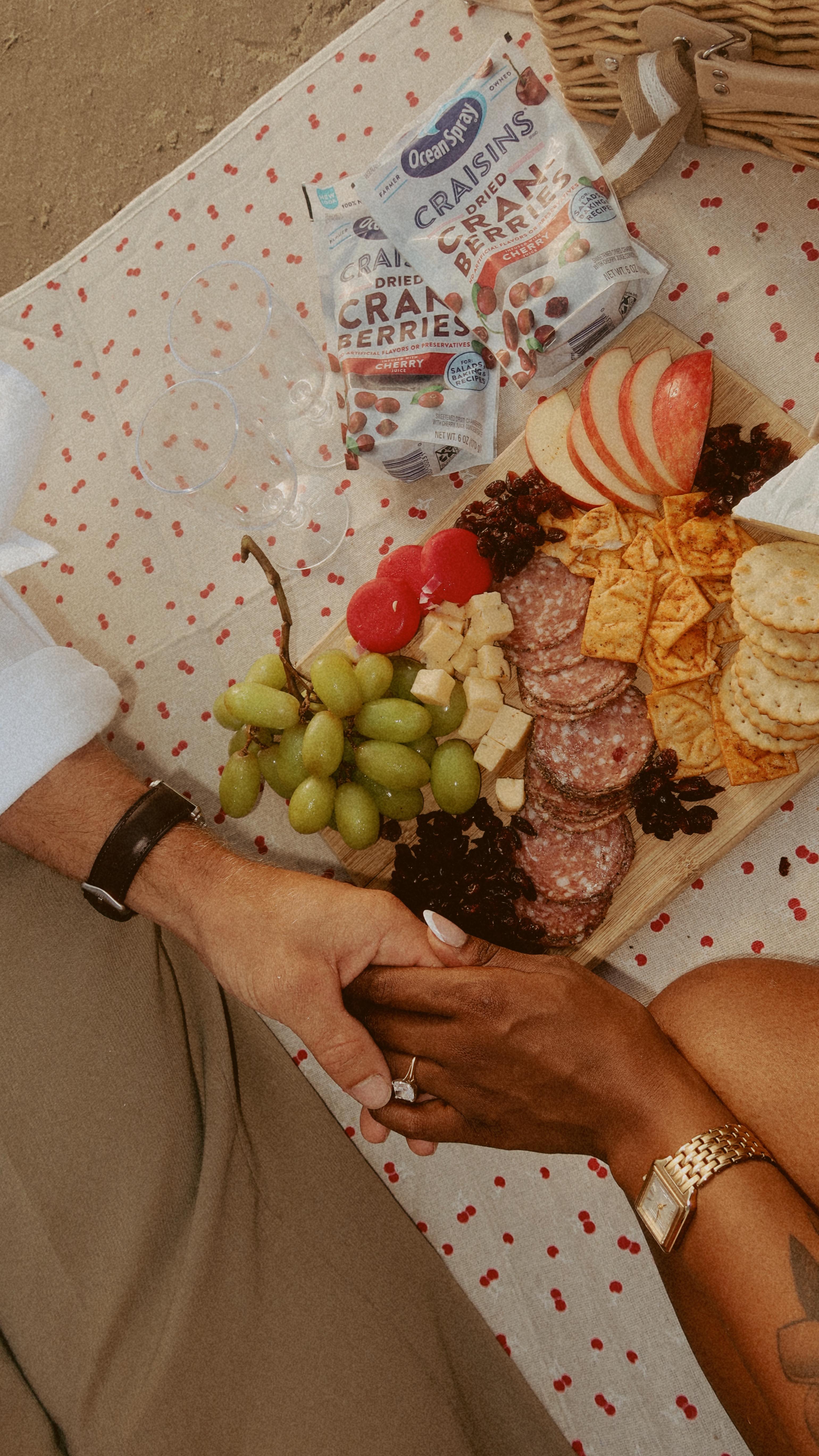 Instagram post by @jamesandcaleigha for Ocean Spray. Caption reads: #ad One bite of @oceansprayinc Cherry Flavored....