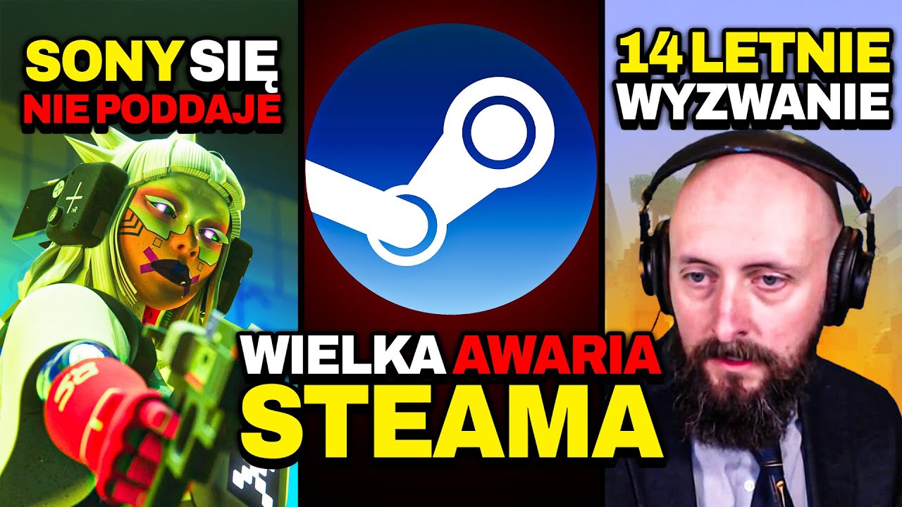 YouTube post by @LootBoxy for IGN. Caption reads: The Great Steam Crash - After 14 Years, He....