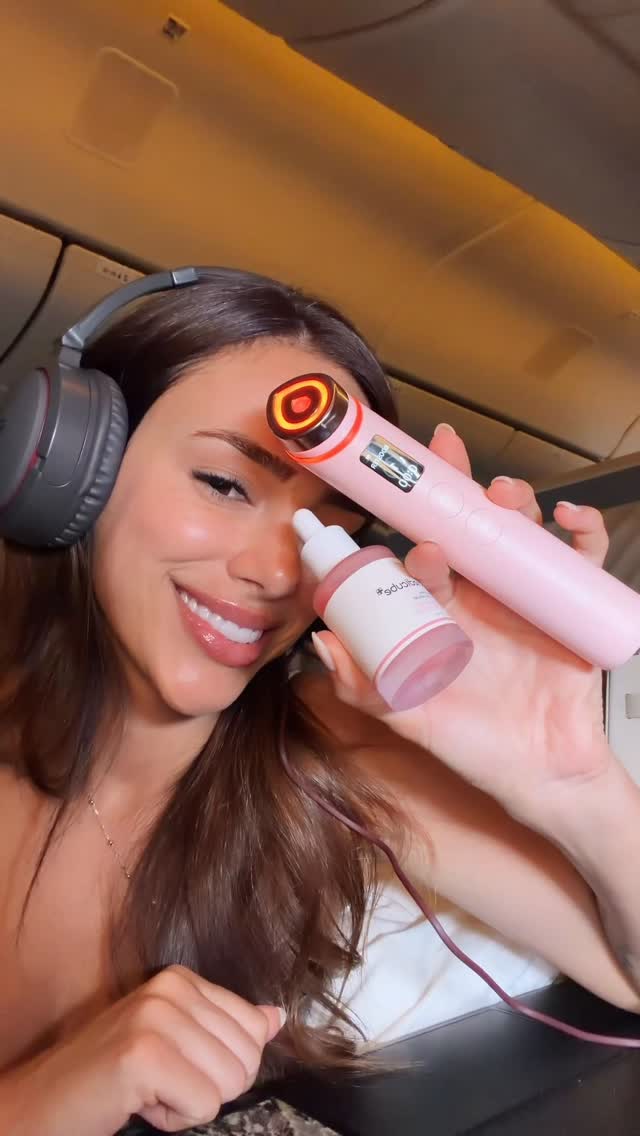 Instagram post by an influencer for Medicube Global. Caption reads: Medicube 💕🧴🫧 PDRN Pink Peptide + Booster Pro =....