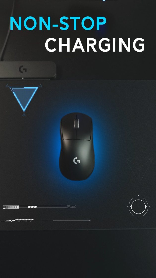 Instagram post by @rohan_ledwani for Logitech. Caption reads: No more low battery mid-game – Power up with....