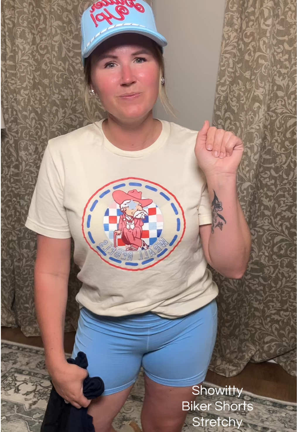 TikTok post by @kait_rainey for Showitty. Caption reads: Love, love these @Showitty biker shorts! The....