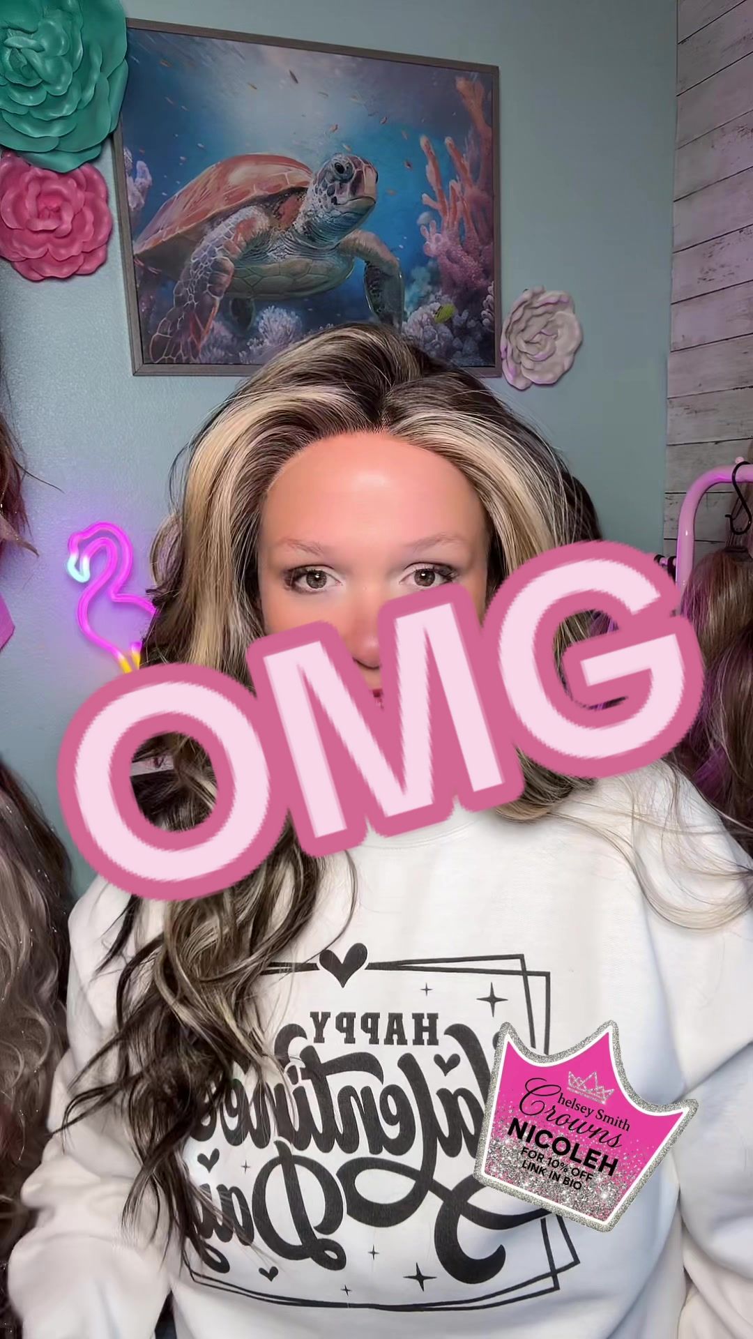 TikTok post by @coastalchaos3 for Chelsey Smith Cosmetics. Caption reads: [...] B!O Use code NICOLEH to save!!!....