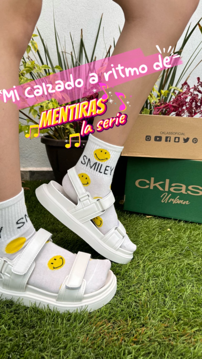 Instagram post by @sharon_pop_oficial for Cklass. Caption reads: Mi calzado @cklassoficial a ritmo de Mentiras, La....