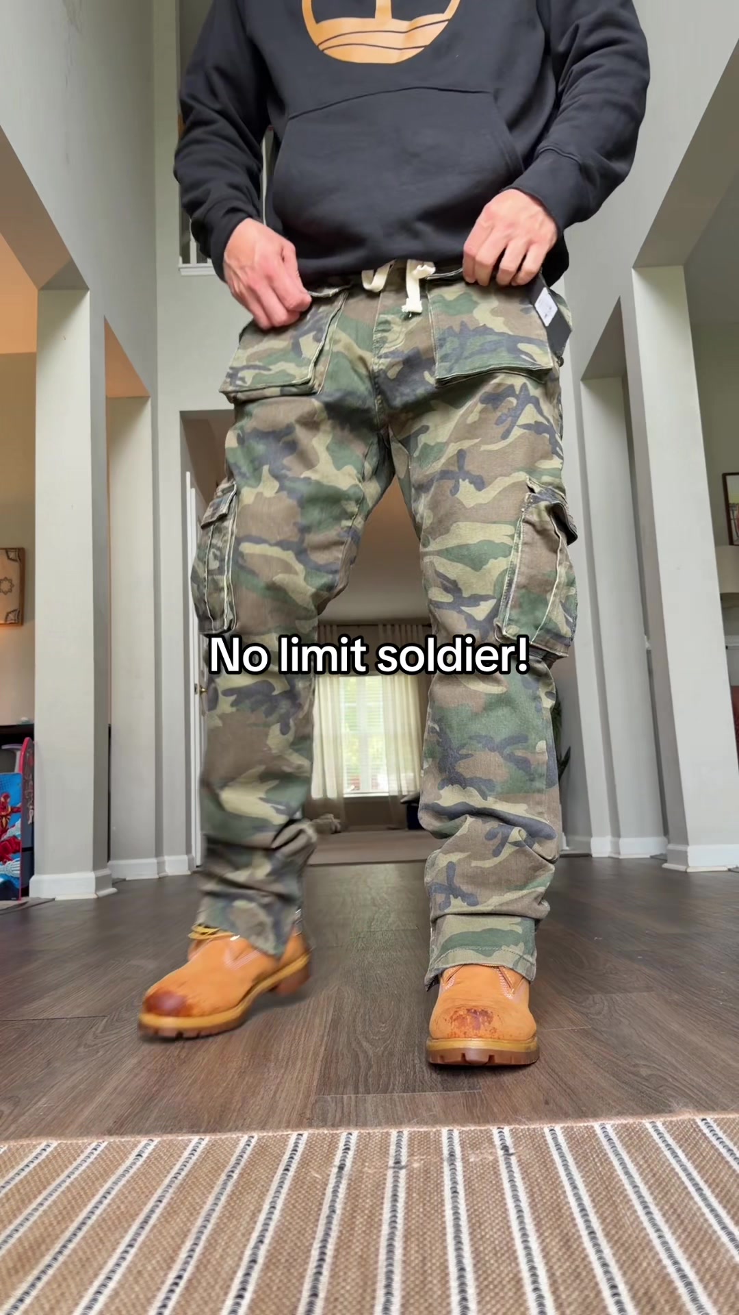TikTok post by @frank.boro for Fashion Nova. Caption reads: [...] #cargopants #tiktokshopbacktoschool @Fashion....