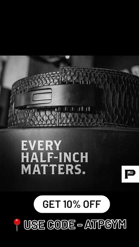 Instagram post by @atp_powerlifting for Pioneer Fit. Caption reads: It's Official ✅ use code: ATPGYM to get 10% off....