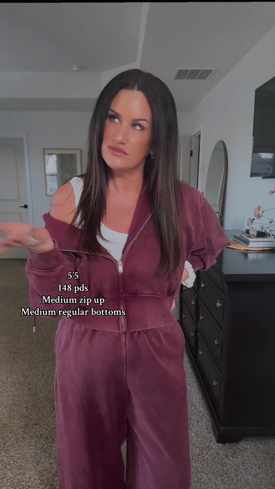 TikTok post by @hotgina1 for GAP. Caption reads: My favorite sweatsuit of all time😍@Gap....