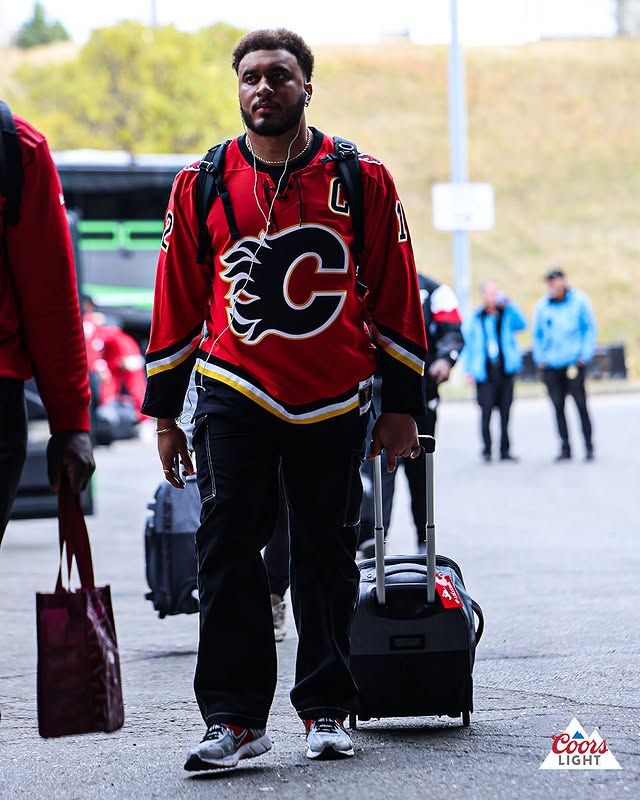 Instagram post by @calstampeders for Coors Light. Caption reads: bringing some yyc with us to yeg @coorslightcanada....