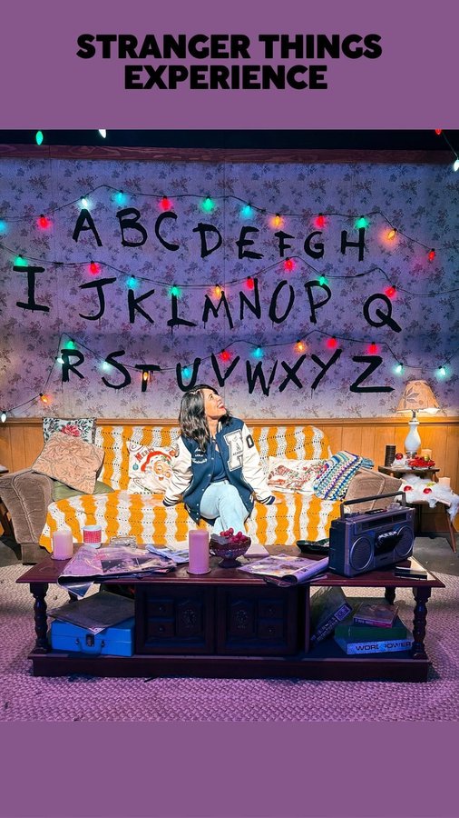 Instagram post by @my_adorkable_adventures for Stranger Things Experience. Caption reads: This has been one of my favorite interactive....