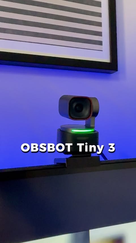 Instagram post by @umbelentini for OBSBOT. Caption reads: Experience the new OBSBOT Tiny 3 and AI-Powered 4K....