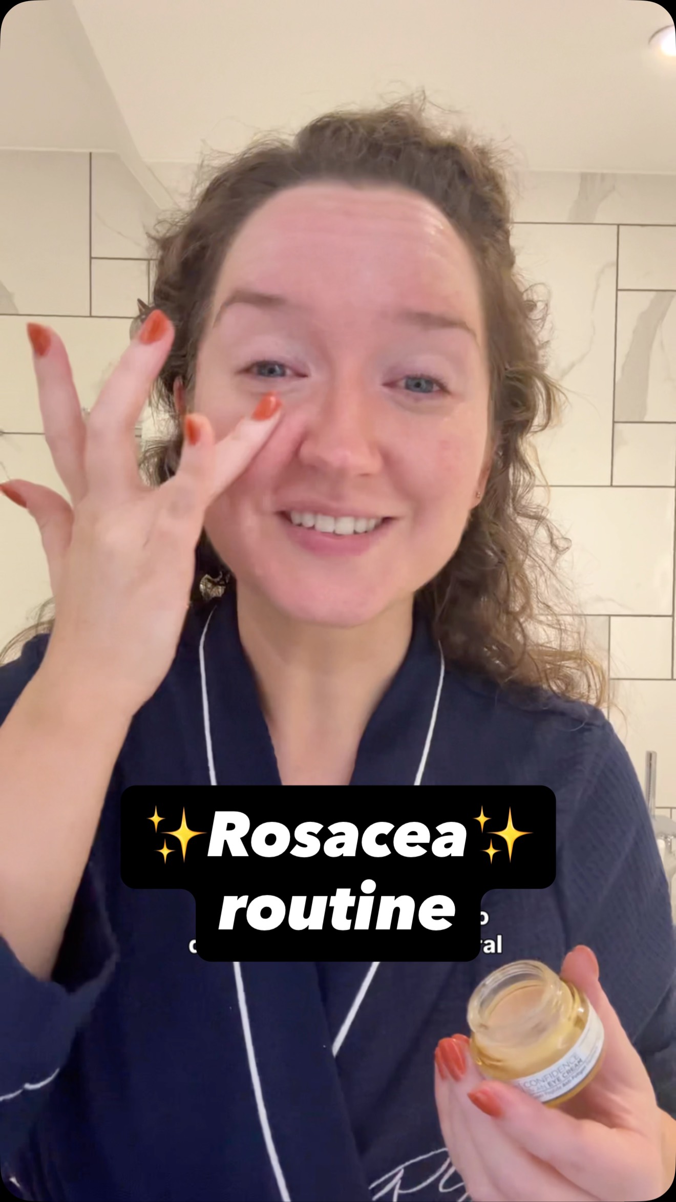 Instagram post by @rosegallagher for Avène. Caption reads: Rosacea bedtime routine 💫 there’s lots more info....