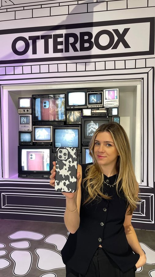 Instagram post by @shelbychurch for OtterBox. Caption reads: a behind the scenes look at @otterbox!

from drop....