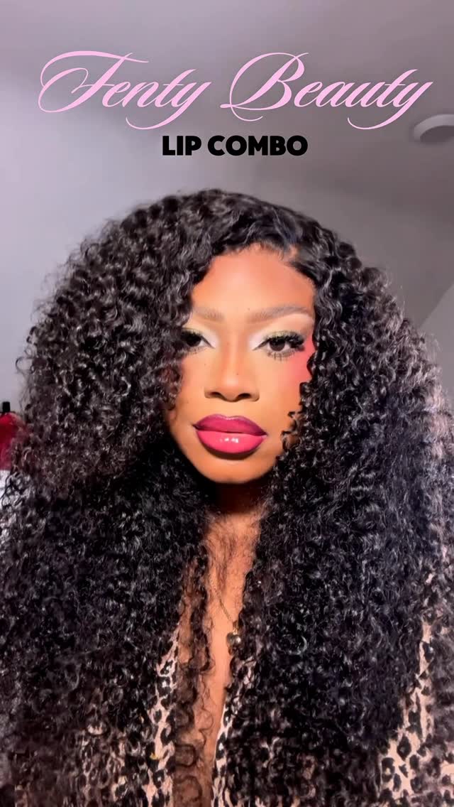 Instagram post by @look_its_britt2 for Fenty Beauty. Caption reads: Loving this @fentybeauty lip combo 

#lipcombo....