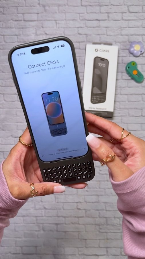 Instagram post by @analienyc for Clicks. Caption reads: In QWERTY era 💁‍♀️. The Clicks case for the....