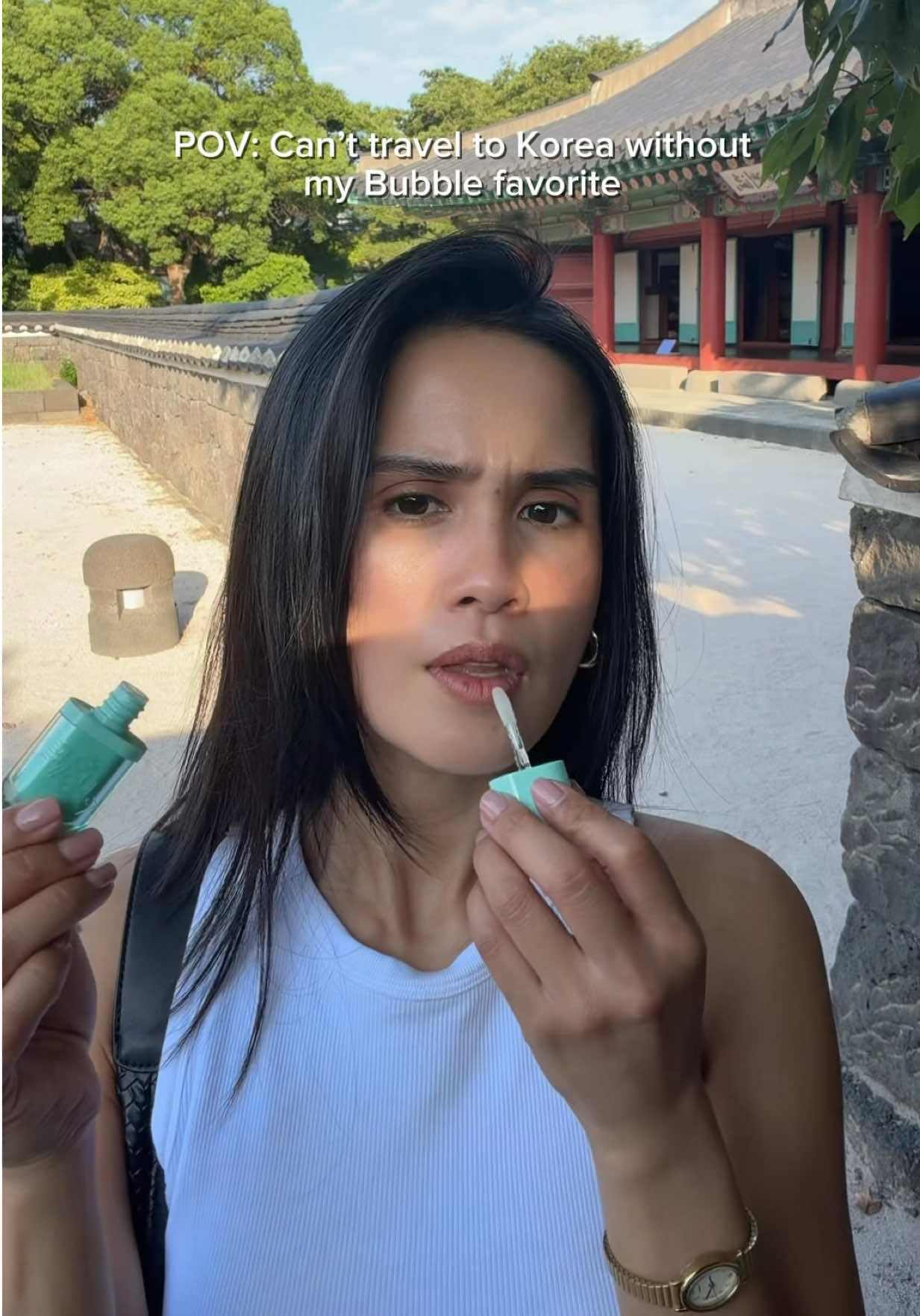 TikTok post by @iamkendralicious for Bubble Insiders. Caption reads: @Bubble Skincare @Bubble Insiders Everywhere I go....