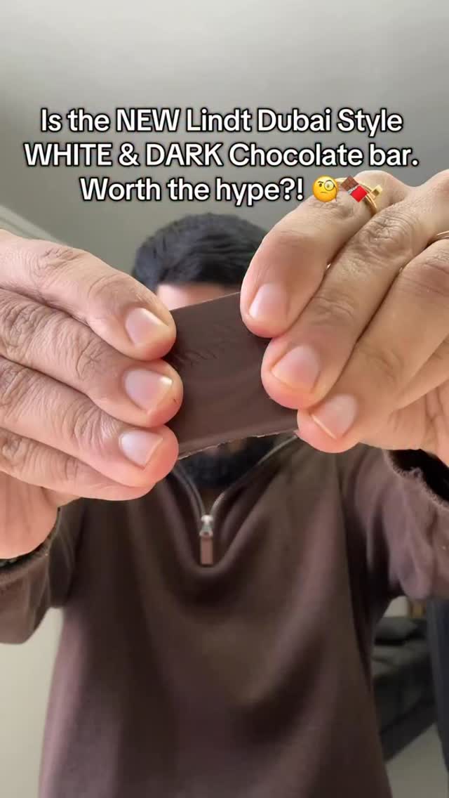 Instagram post by @ishxn.99 for Lindt. Caption reads: ad Is the NEW Lindt White and Dark Dubai Chocolate....