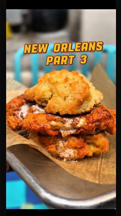 Instagram post by @therealniamoore for Visit New Orleans. Caption reads: This is Best Food in New Orleans Part 3 and we’re....