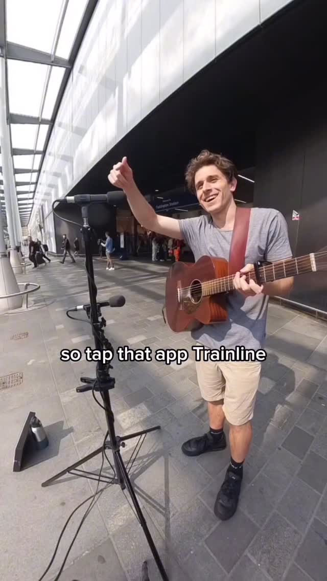 Instagram post by @dantredgetmusic for Trainline. Caption reads: Tap that App! When your train’s delayed. Sing THAT....