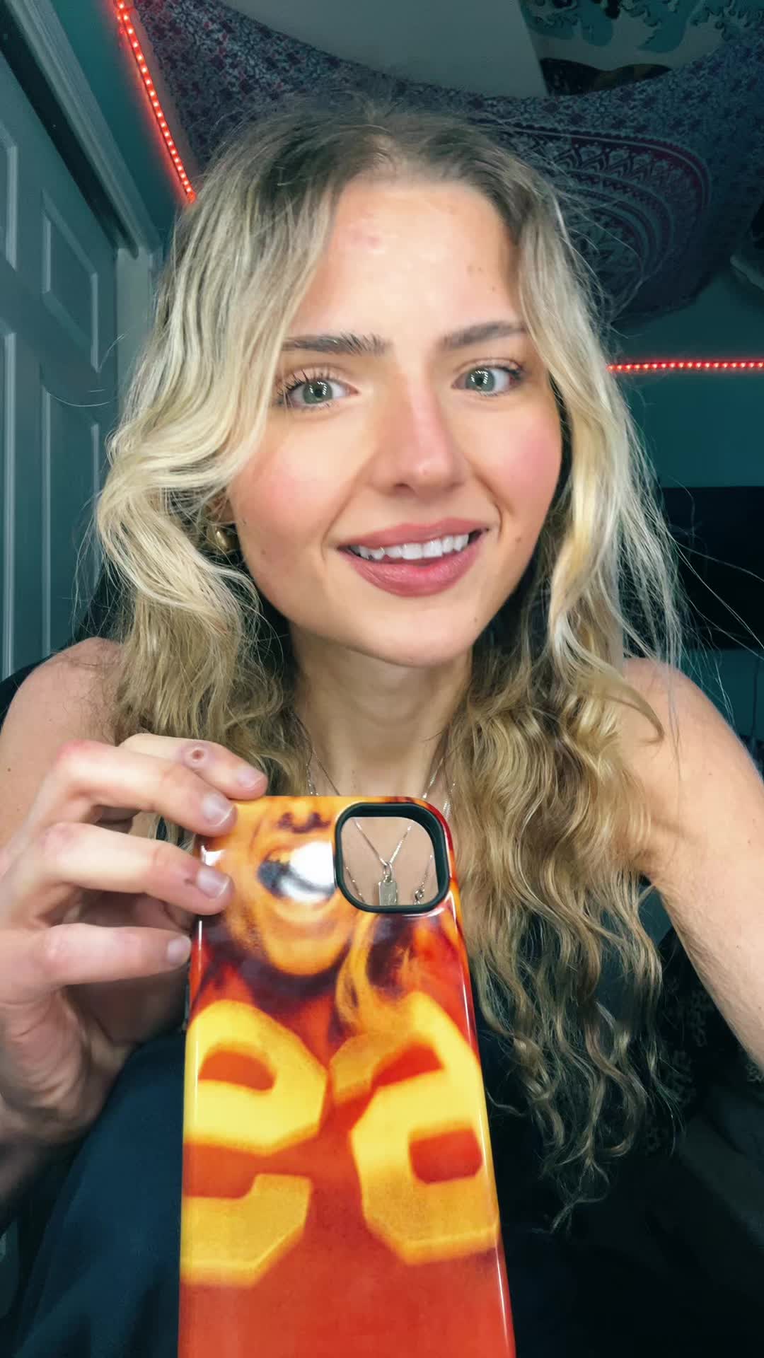 TikTok post by @24hrsofrachel for In Print We Trust. Caption reads: 💋(case from @In Print We Trust) #goingout #black....