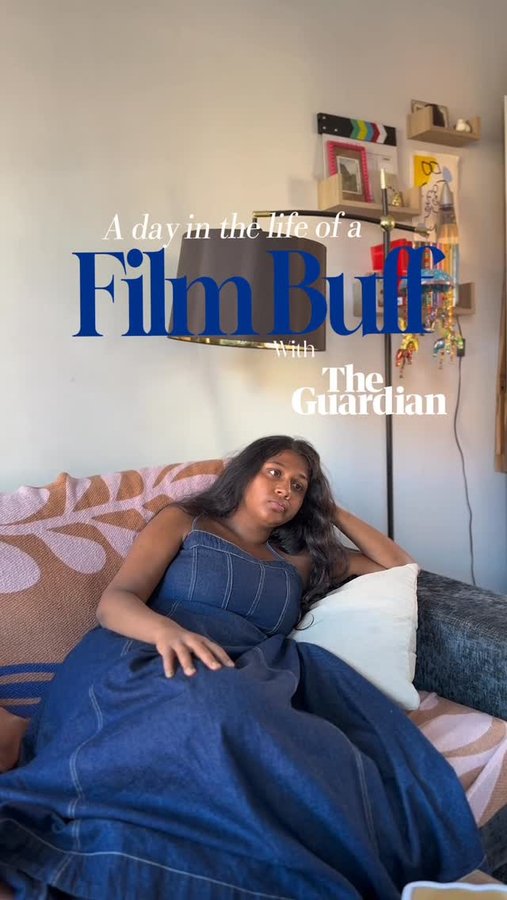 Instagram post by @thenilaextract for The Guardian. Caption reads: AD | As a film girlie, I love reading what people....