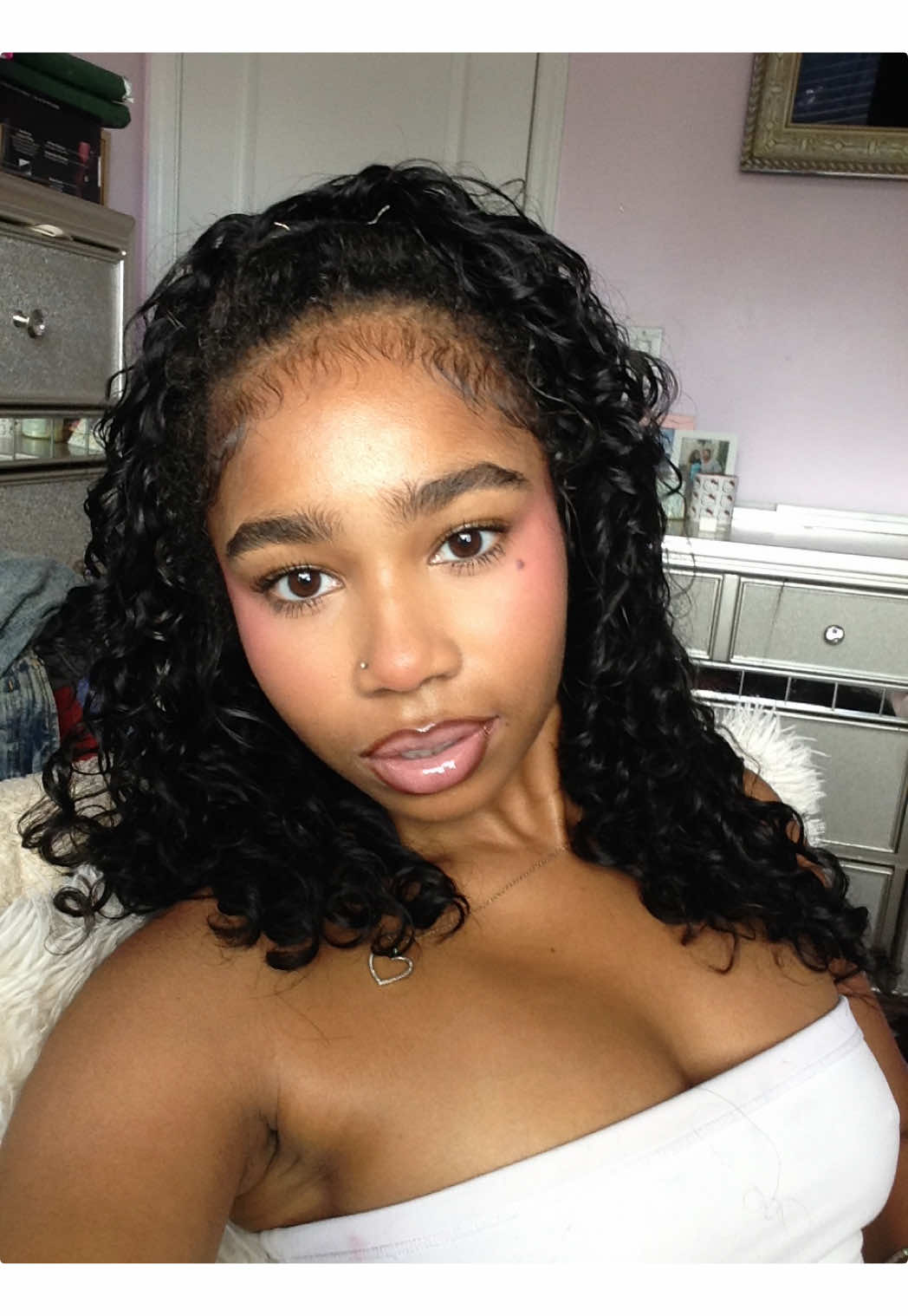 TikTok post by @morgankbs for CurlyMe Hair. Caption reads: Indian curly from @CurlyMe Hair 🫧 #indiancurly....