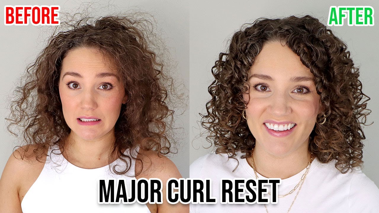 YouTube post by @GenaMarie for Curls Monthly. Caption reads: Curl Reset Routine for Stretched, Frizzy Curls |....