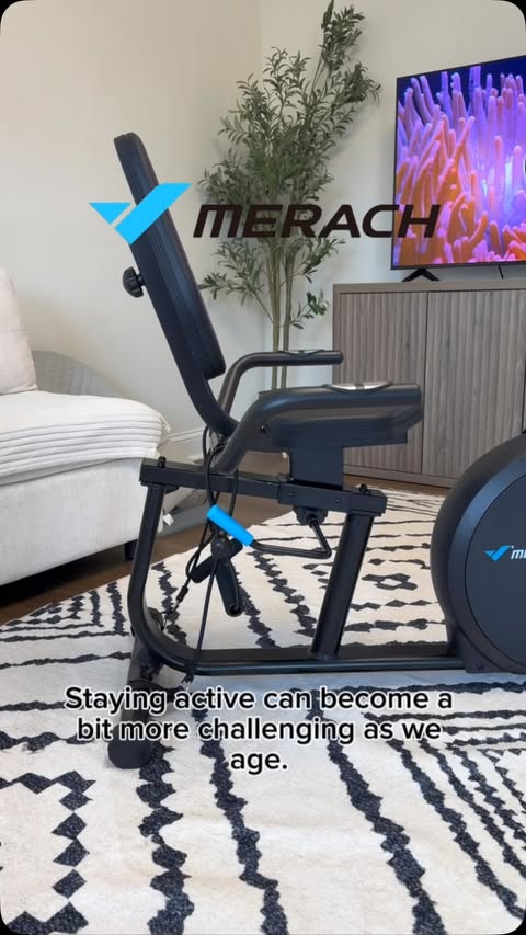 Instagram post by @alpsmom1 for Merach. Caption reads: [...] Home Workouts 🚴‍♀️✨ I’ve discovered the....