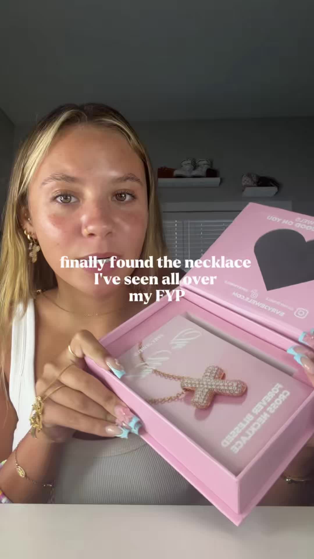 TikTok post by @ava_mikell for EVRY JEWELS. Caption reads: RUN to @EvryJewels & use code AVAMIKELL for an....