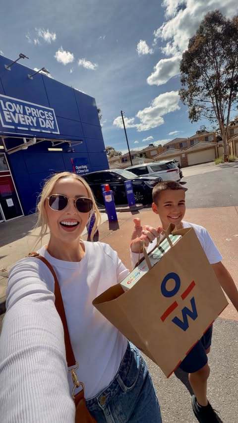 Instagram post by @rachel_de_oliveira for Officeworks. Caption reads: [...] Day deals in store, online or via the....