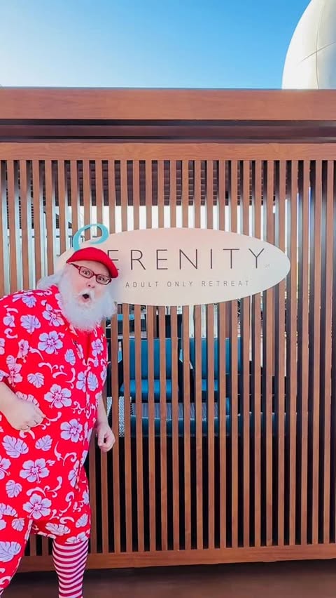 Instagram post by @santa_j_claus for Carnival Cruise Line. Caption reads: No children!? No elves!? I’m finally learning to....