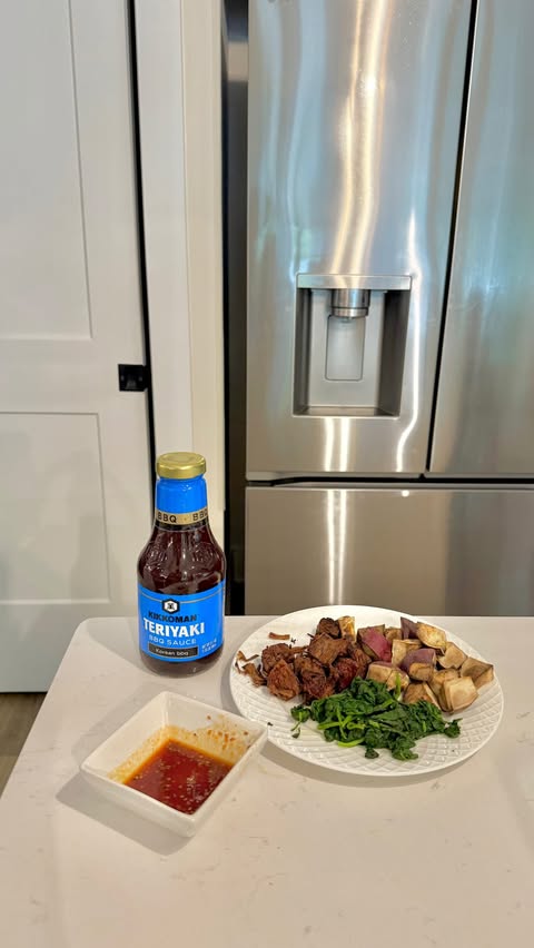 Instagram post by @lifewithgill_ for Kikkoman. Caption reads: #ad you can buy @kikkomanusa Teriyaki BBQ Sauce -....
