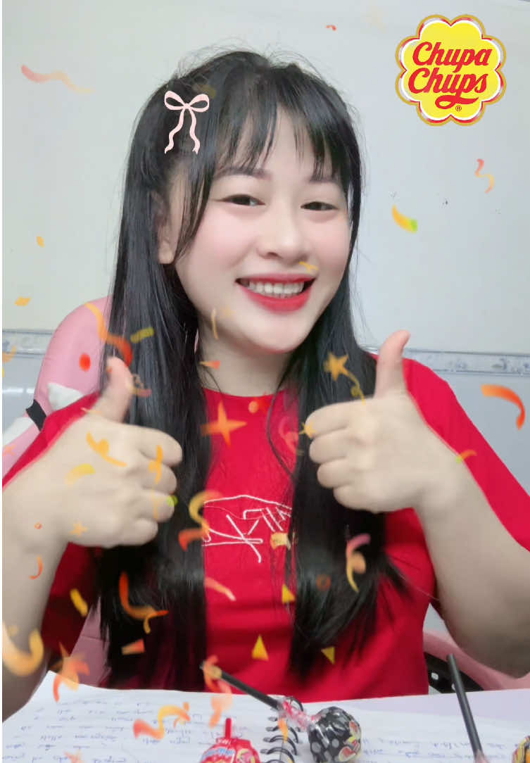 TikTok post by @chipxinheu for Chupa Chups. Caption reads: #ChupaChupsMaiVui @Chupa Chups Vietnam #chupachups....