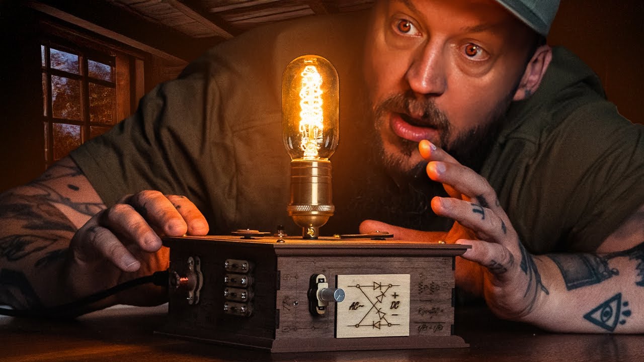 YouTube post by @ChrisRamsay52 for Huckberry. Caption reads: (NEW) Solving The World's First Edison Lamp....