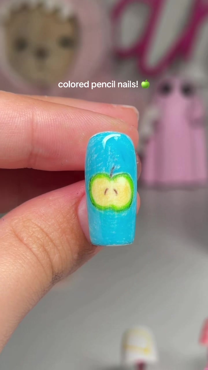 TikTok post by @mrs.manicure for AILLSA. Caption reads: [...] pencil nail?!? I’m in loveee 🍏💅 @AILLSA....