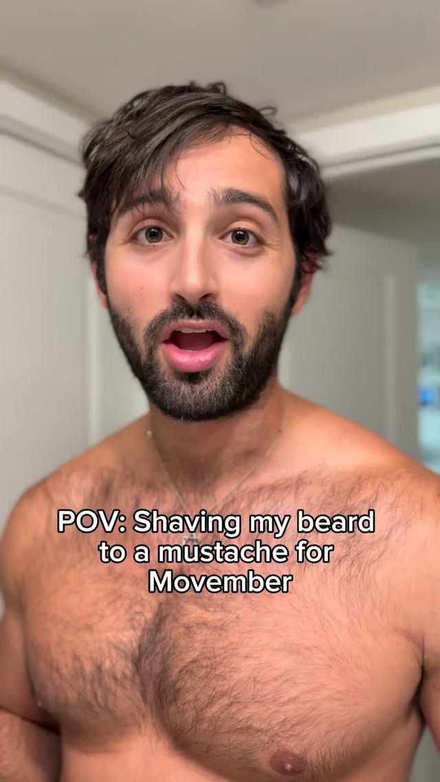 Instagram post by @sander_jennings for Movember. Caption reads: [...] my beard down to a mustache ❤️ It’s....