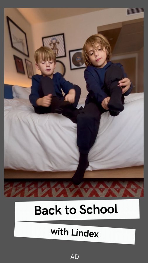 Instagram post by @our.daycation.life for Lindex. Caption reads: ad 🖤 BACK TO SCHOOL 🖤
So the kids are all back....