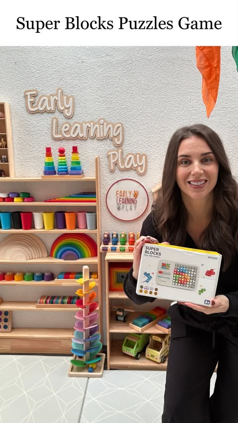 Instagram post by @early.learning.play for GiiKER. Caption reads: [...] actually keeps your children engaged?....