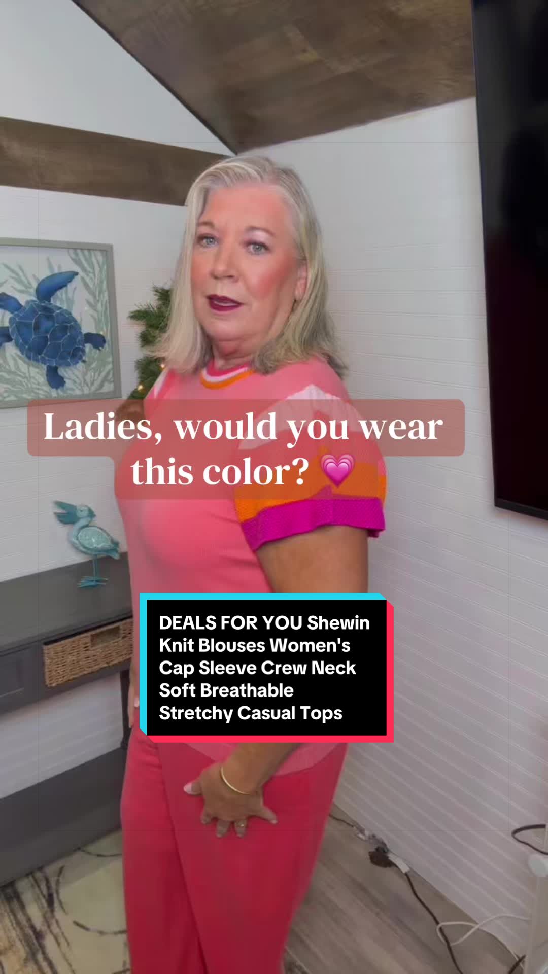 TikTok post by @curvychicvibes for Shewin. Caption reads: [...] color? 💗 Would you wear this color? 💗....