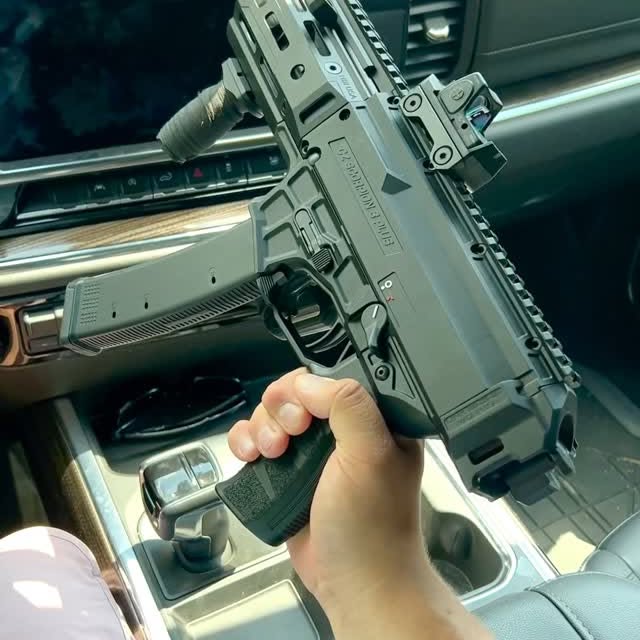 Instagram post by @fridgeoperator for Oakley. Caption reads: Shorty Sunday with the @czusafirearms Scorpion 3+....