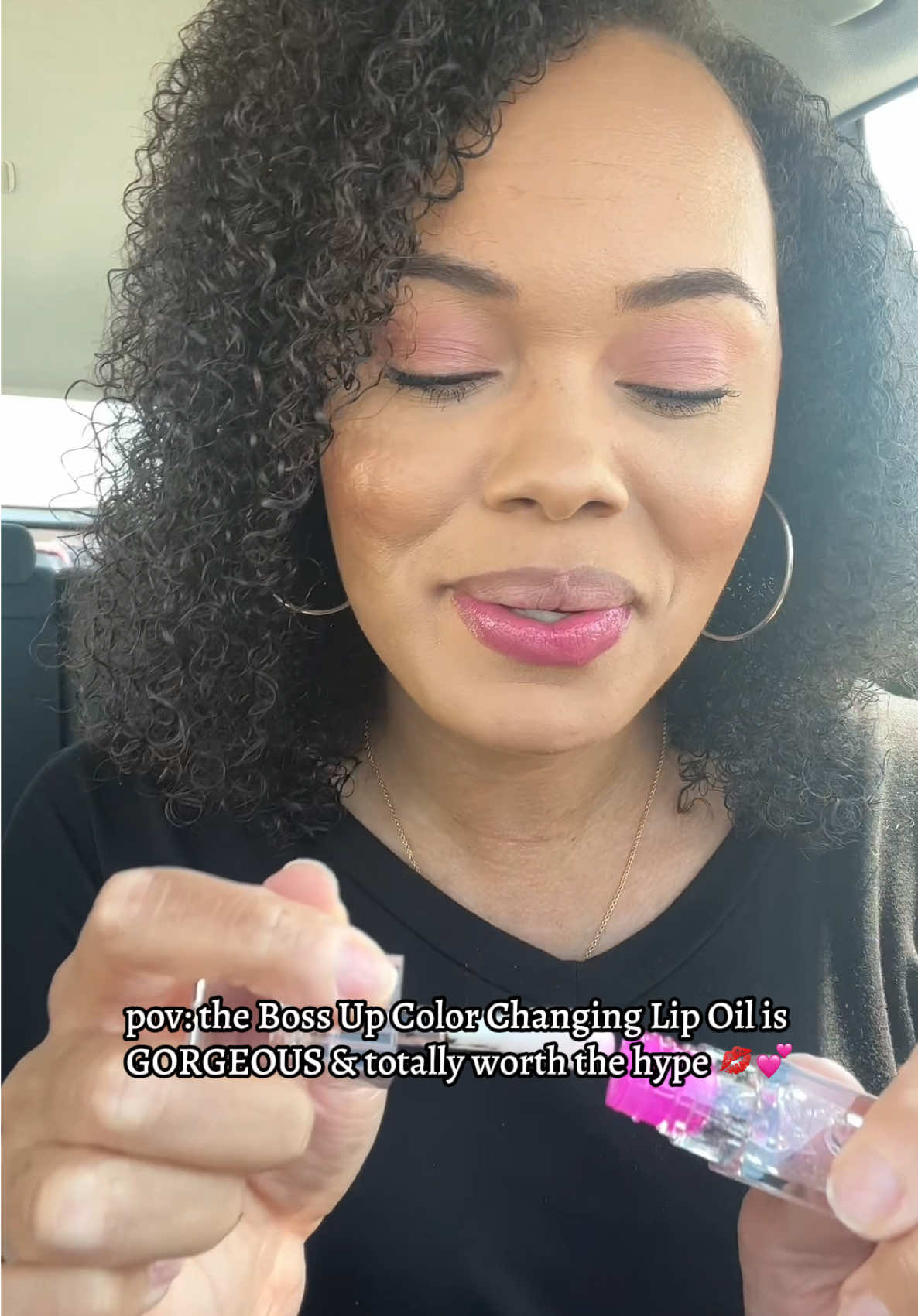 TikTok post by @jessicasbeautyblog for BossUp Cosmetics. Caption reads: [...] & your lips stay moisturized 🙌🏽 @BossUp....